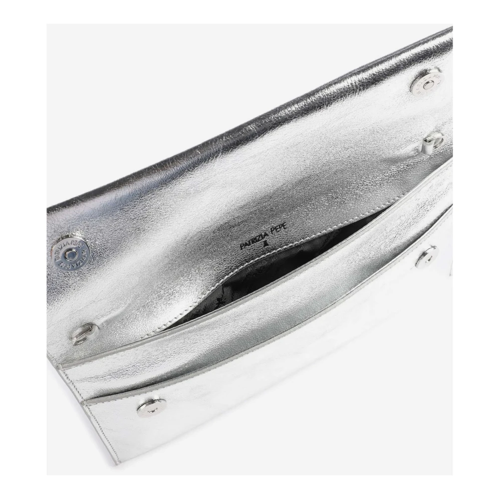 PATRIZIA PEPE Zilveren Dames Clutch Tas met Fly Gray Dames