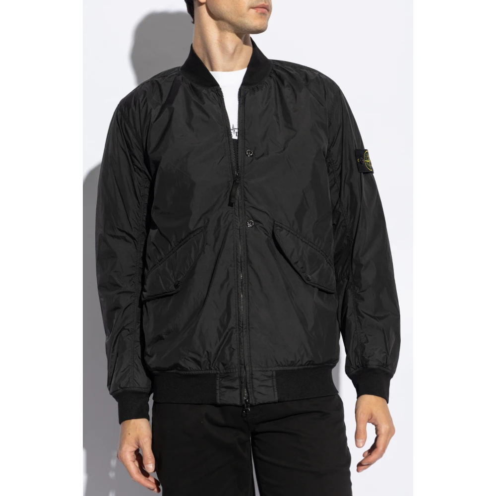 Stone Island Jas met logo Black Heren