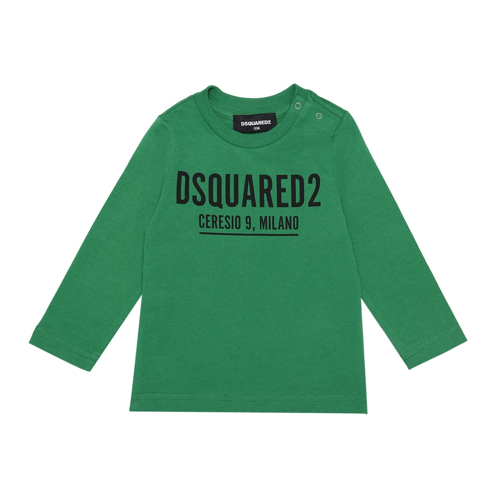Dsquared2 Boys Green Kids Short Sleeve T-Shirts, 18 M, Cotton Jersey T-Shirt