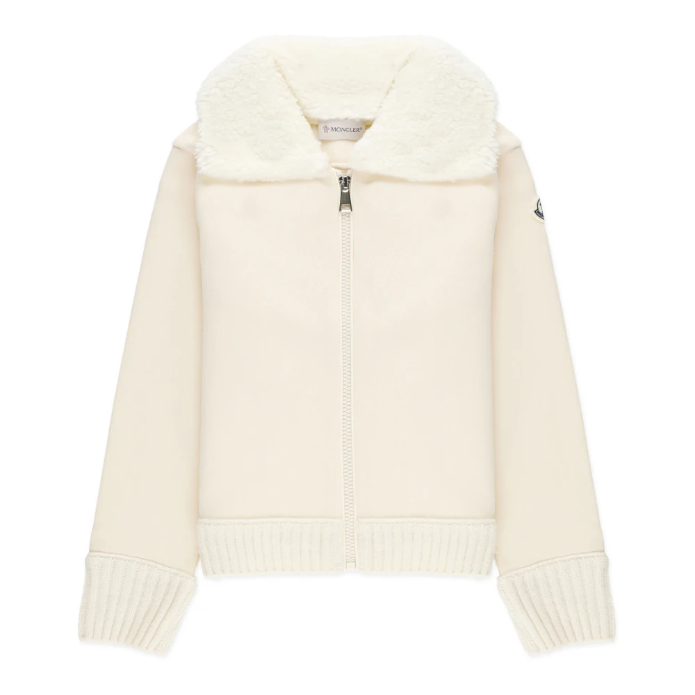 Moncler Barn Elfenbensfärgad Tröja med Pälskrage Beige, Pojke