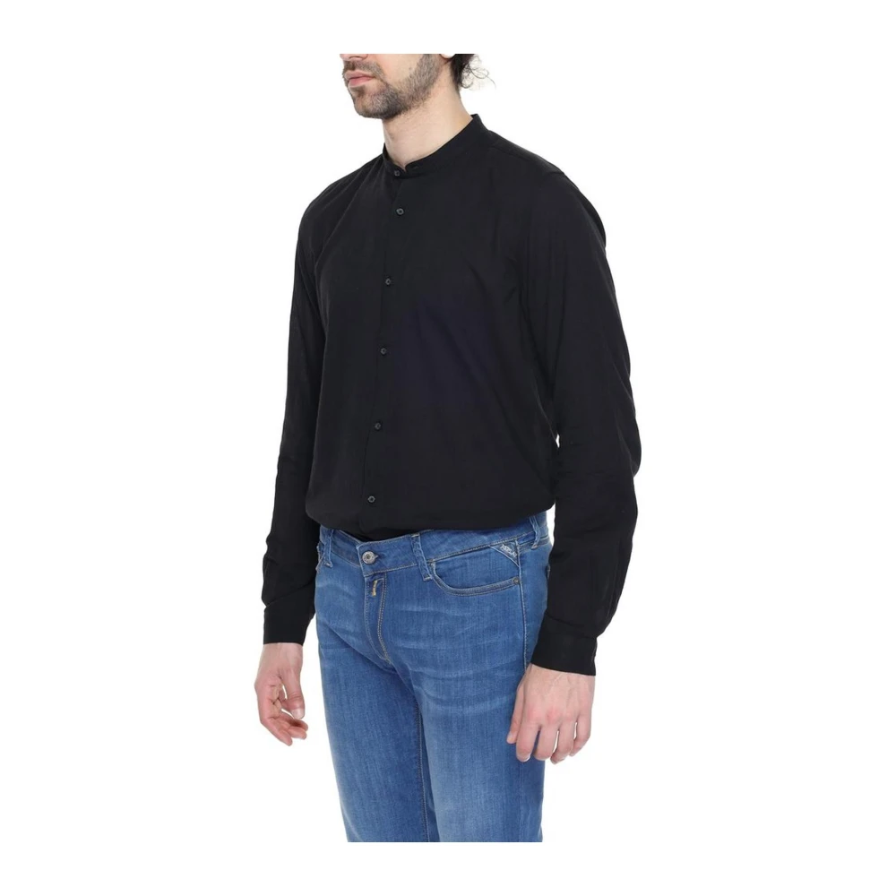 Antony Morato Zwarte Katoenen Overhemd Lange Mouwen Black Heren