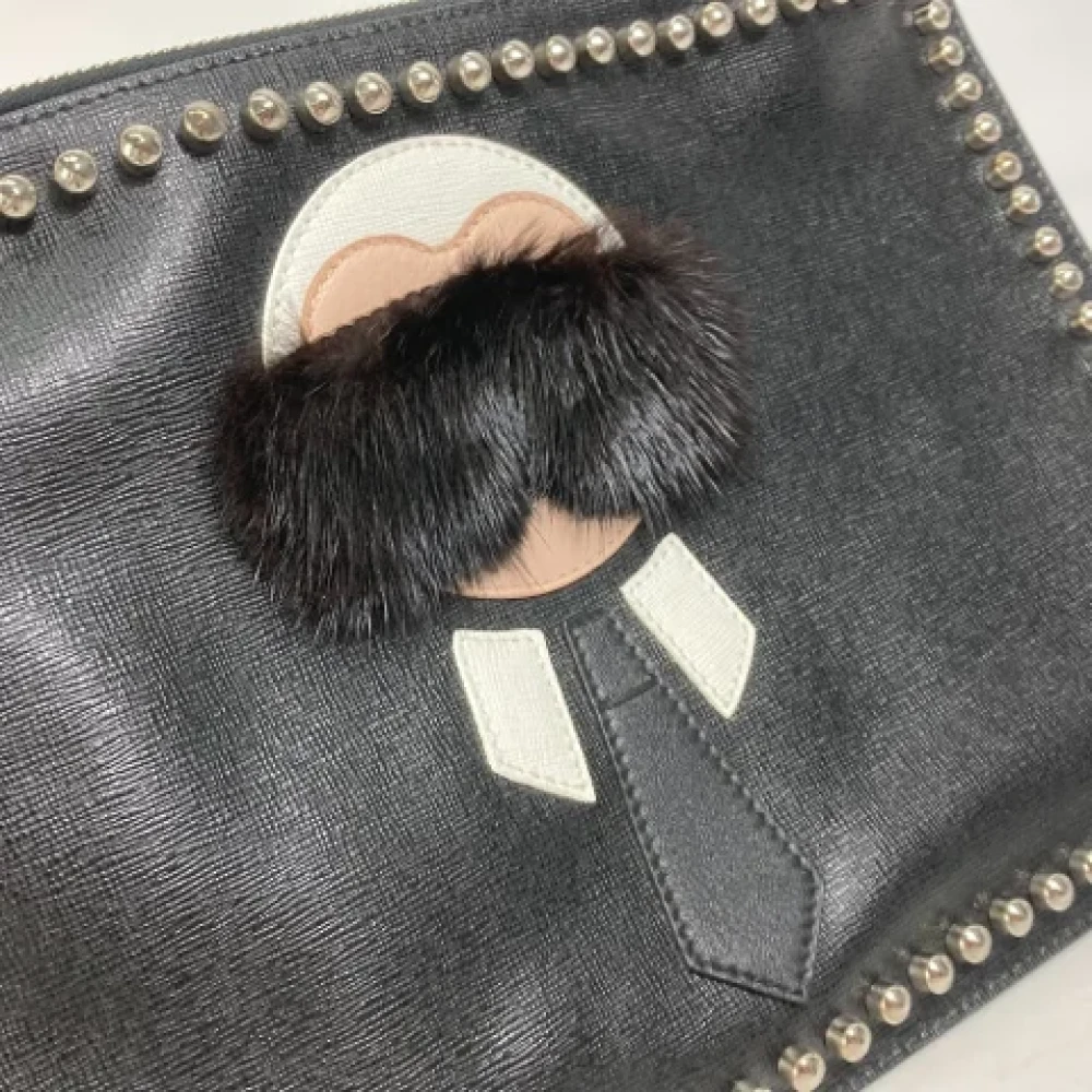 Fendi Vintage Pre-owned Fur clutches Black Dames