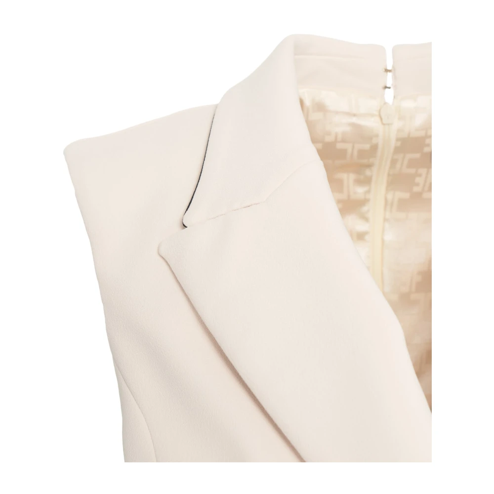 Elisabetta Franchi Chique Beige Overall met Metallic Details Beige Dames