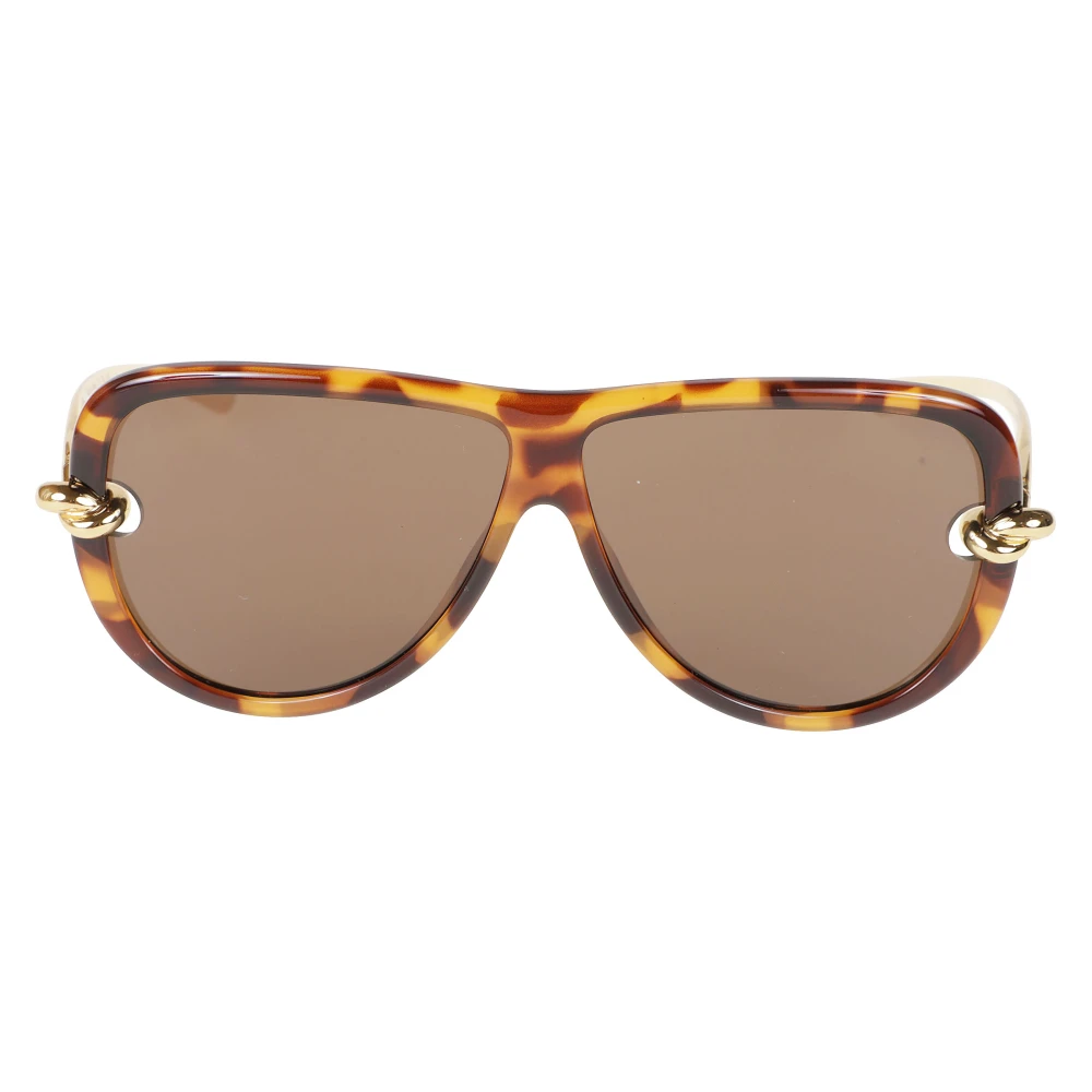 Bottega Veneta Women's Brown Knot Aviator Sunglasses In Havana/Gold - Image 4
