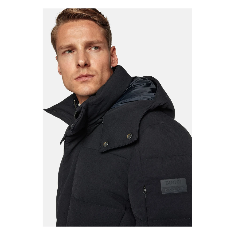 Boggi Milano B Tech Nylon Parka met ganzen dons Blue Heren