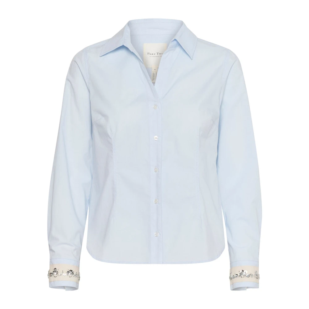 Part Two Women's Blue Plein Air Shirt With V-Neck - Shirts - Xl - Blouses & Shirts