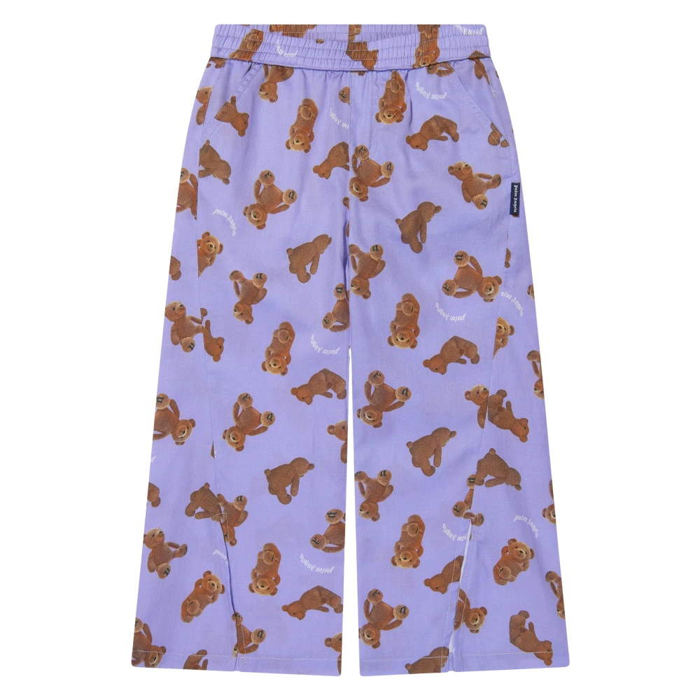 Palm Angels Trousers, Female, 10 Y, Pa Bears Trousers Purple
