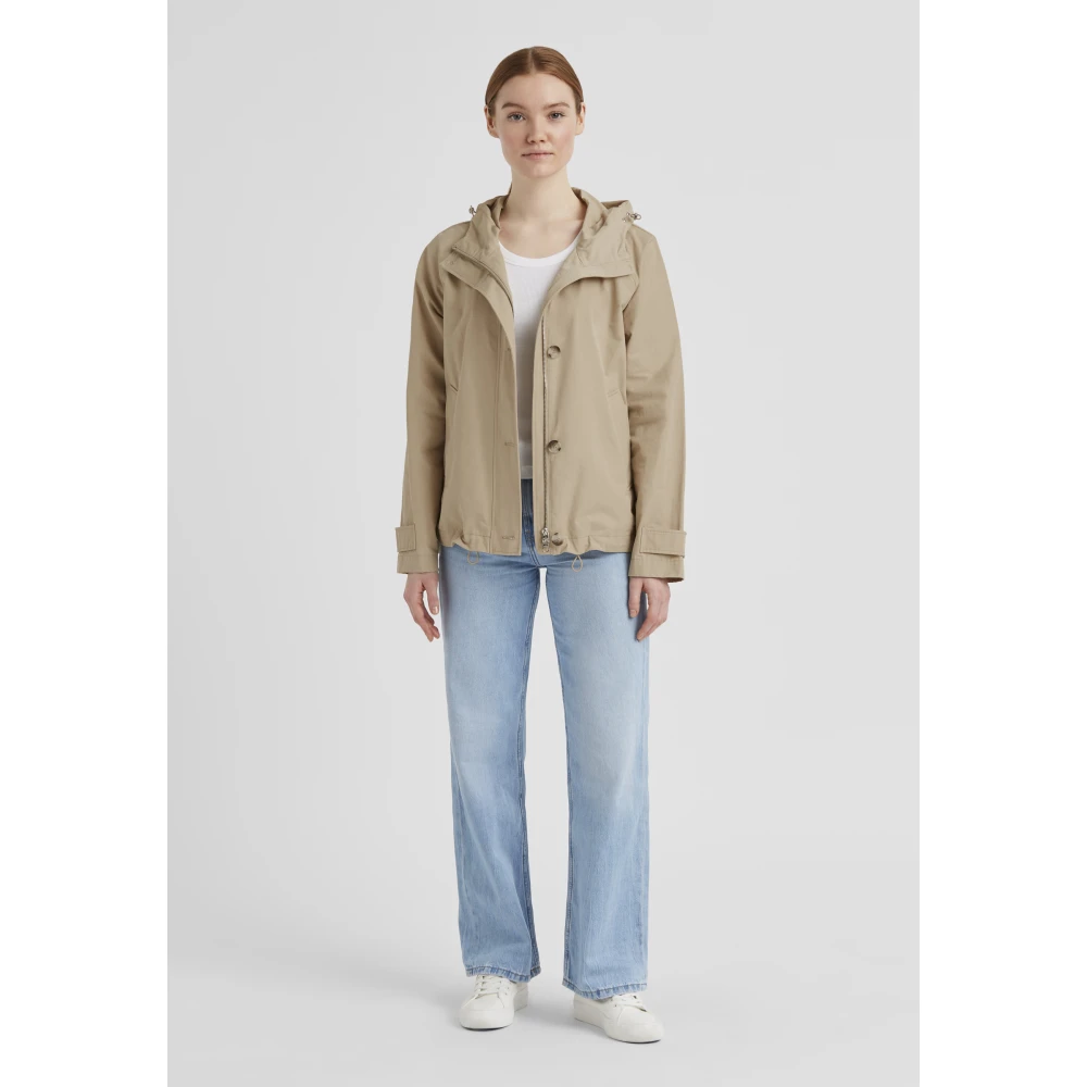 Milestone Sportieve Trenchcoat met capuchon Beige Dames