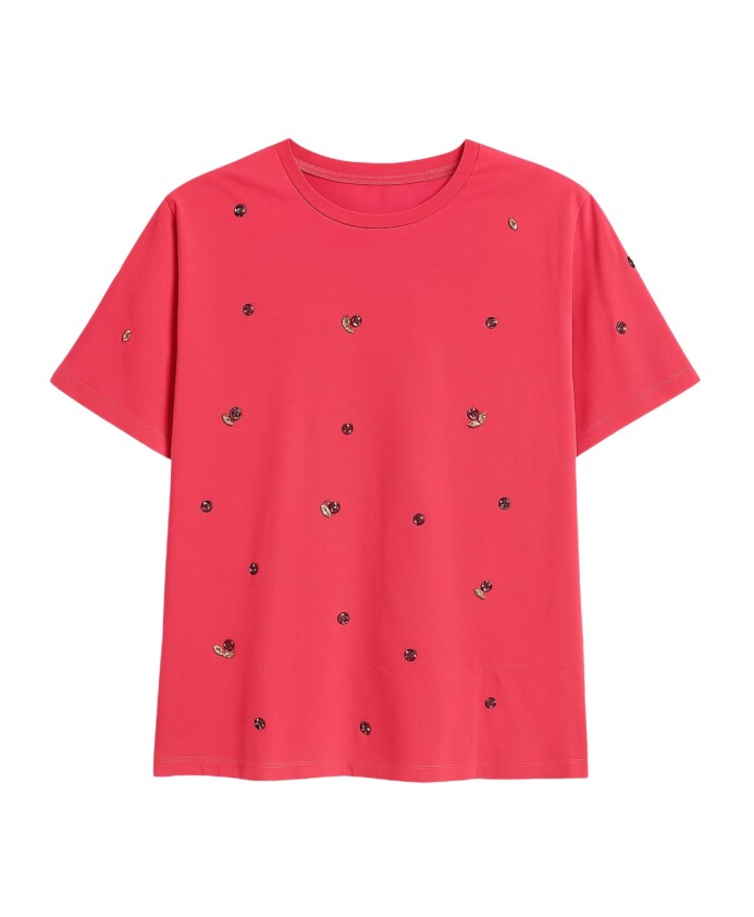 t-shirt-fuchsia-en-coton-stretch-brode