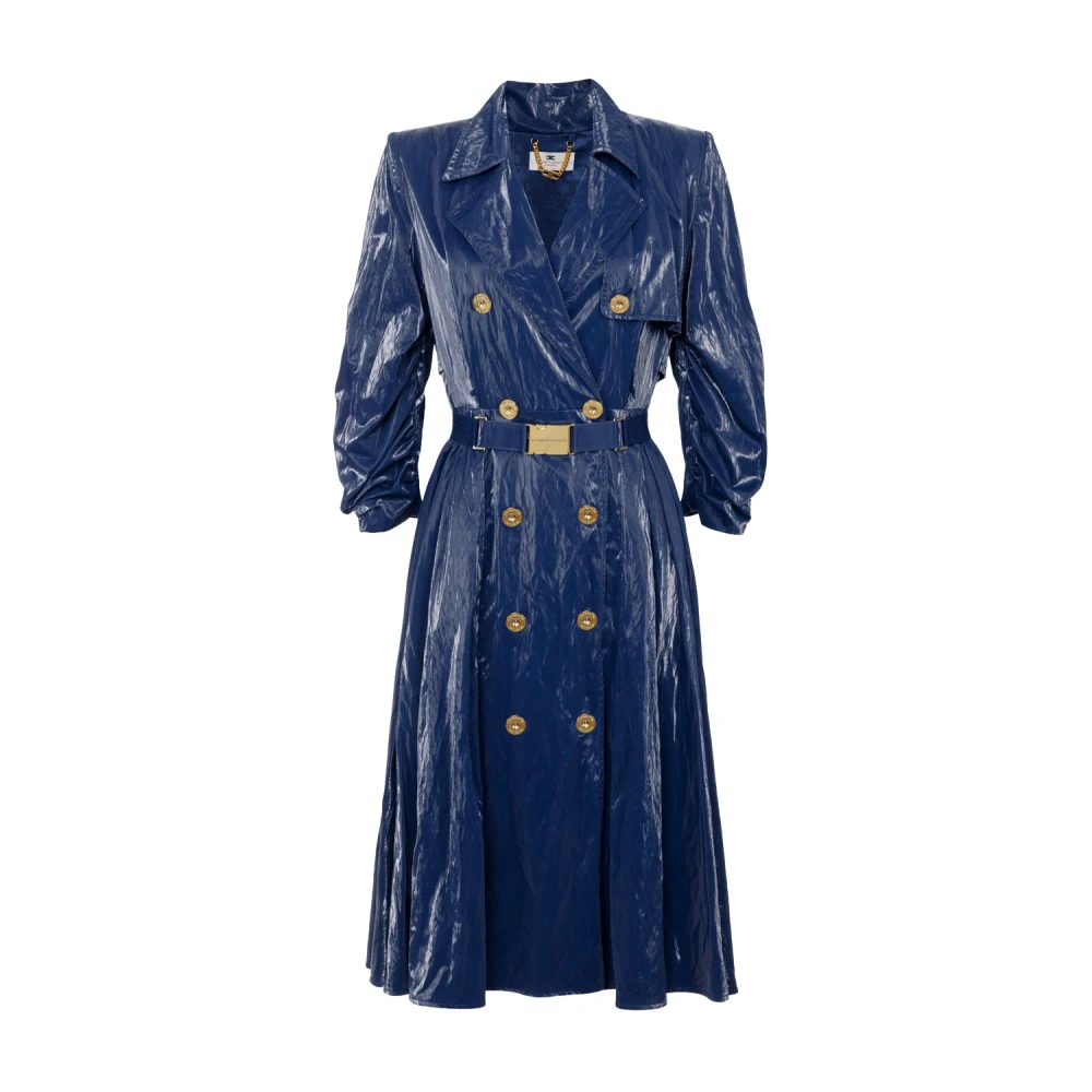 Elisabetta Franchi Blauwe Winterjas Blue Dames