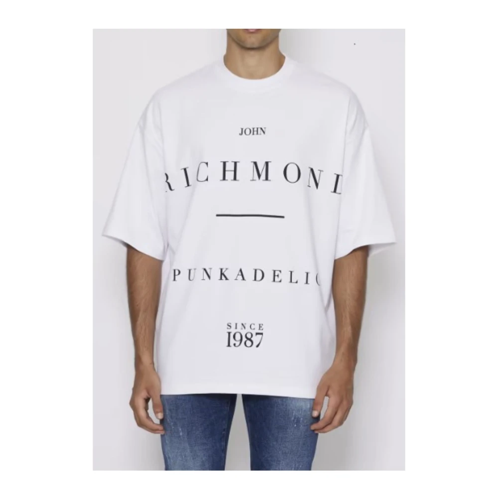 John Richmond Heren Mode T-Shirt Over White Heren