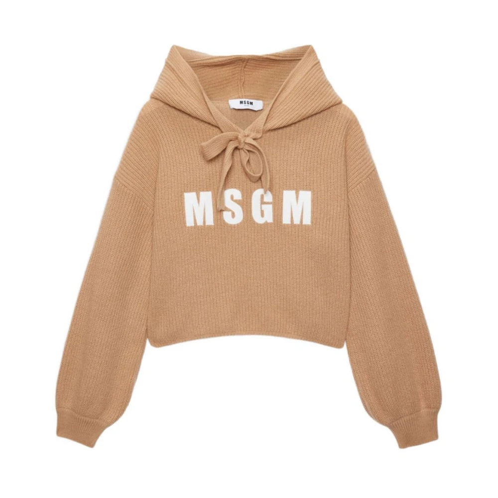 Msgm Women's Beige Hoodie