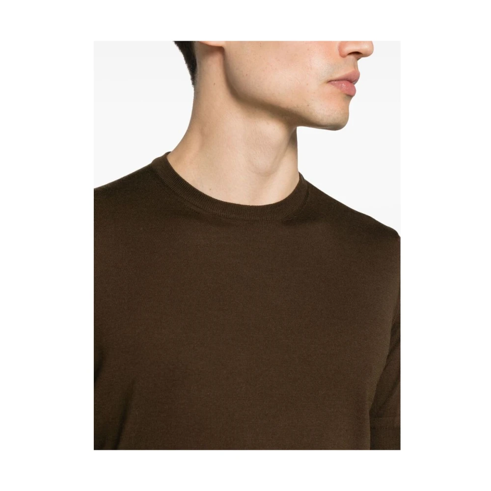 Goes Botanical Botanische Bruine Wol T-shirt Brown Heren