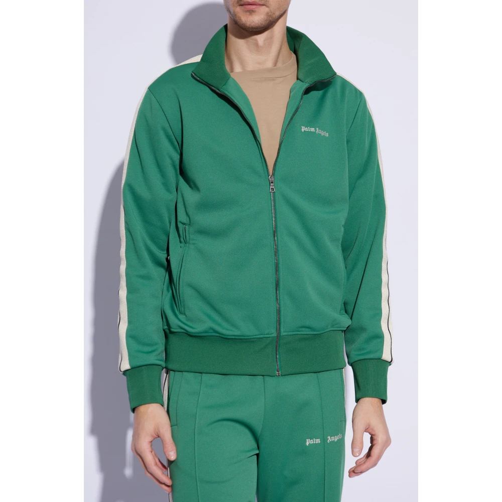 Palm Angels Sweatshirt met geborduurd logo Green Heren