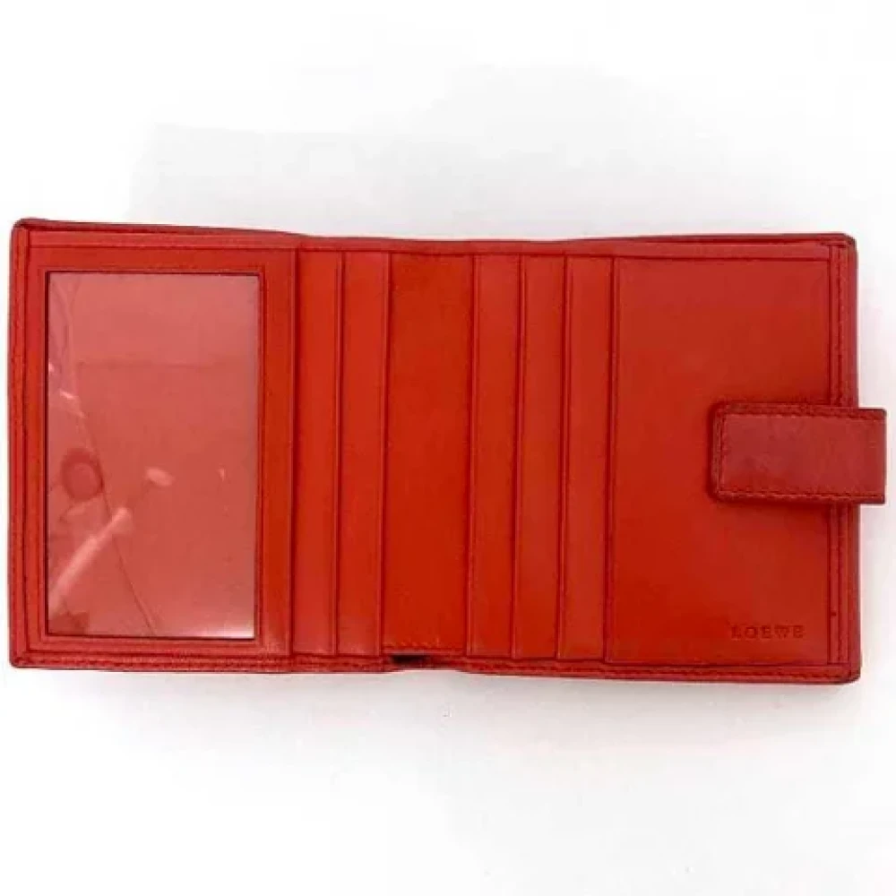 Loewe Pre-owned Leather wallets Red Dames