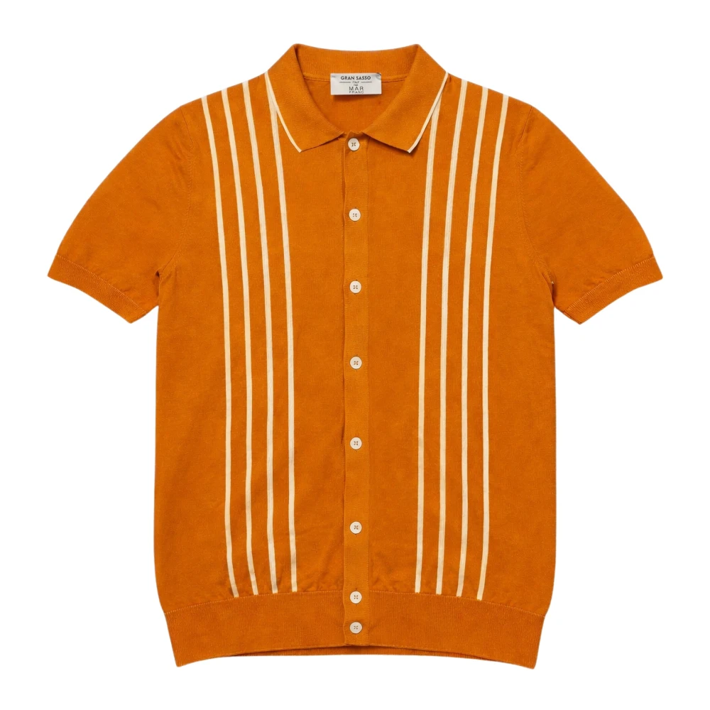Gran Sasso Uomo Arancione - Camicia Con Rayas - Shirts - L