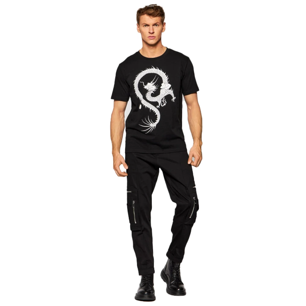 John Richmond Korte Mouw T-shirt Black Heren