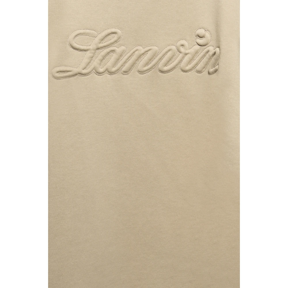 Lanvin Sweatshirt met logo Beige Heren