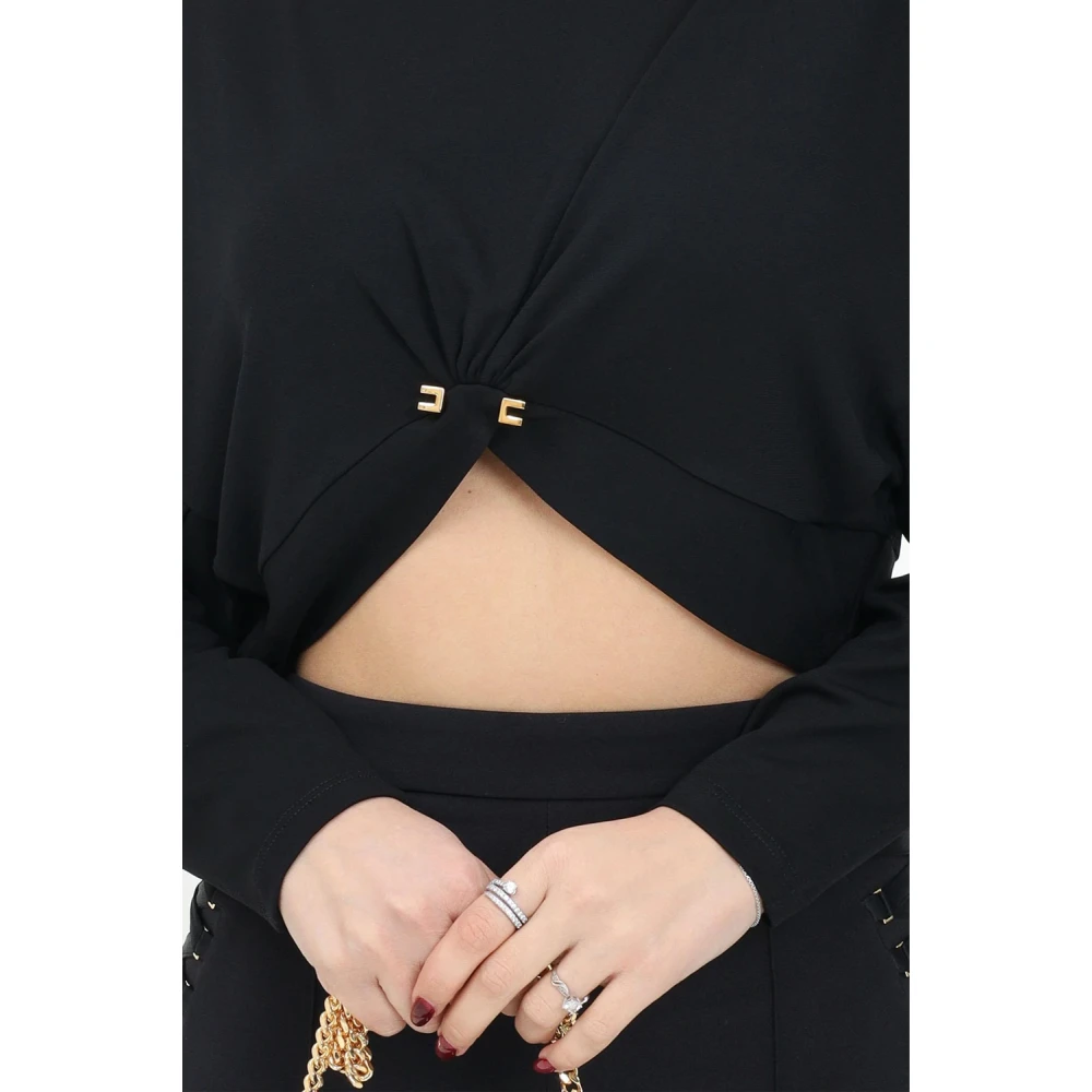Elisabetta Franchi Zwarte T-shirts en Polos Black Dames