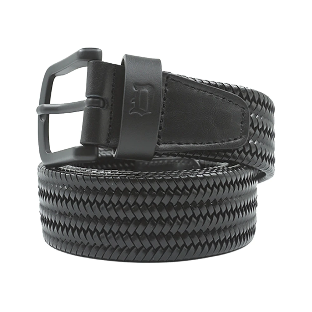 Dondup Zwarte leren riem met D-logo Black Heren