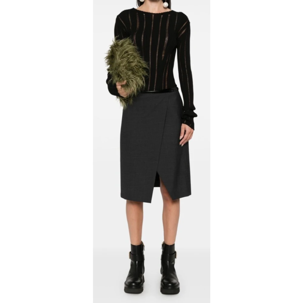 Philosophy di Lorenzo Serafini Wollen Rok Elegante Stijl Gray Dames