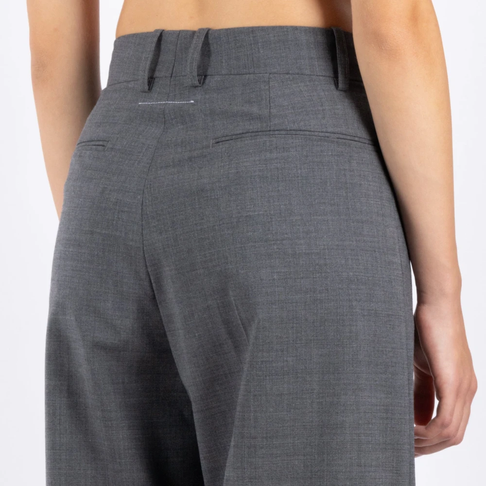 MM6 Maison Margiela Grijze Wollen Broek Gray Dames