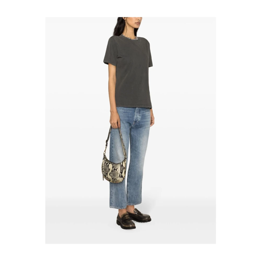 Golden Goose Grijze T-shirts en Polo`s met Kristallen Versiering Gray Dames