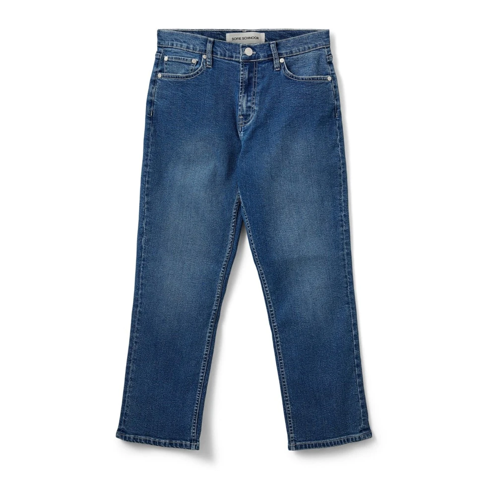 Sofie Schnoor Blue Straight Fit Jeans, Female, Xs, Cropped Denim Jeans