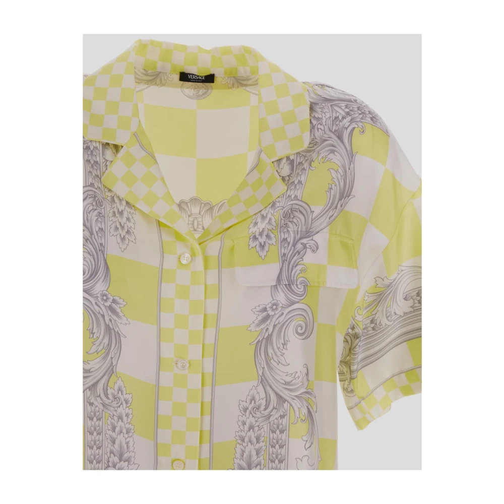 Versace Zijden Barok Shirt Yellow Dames
