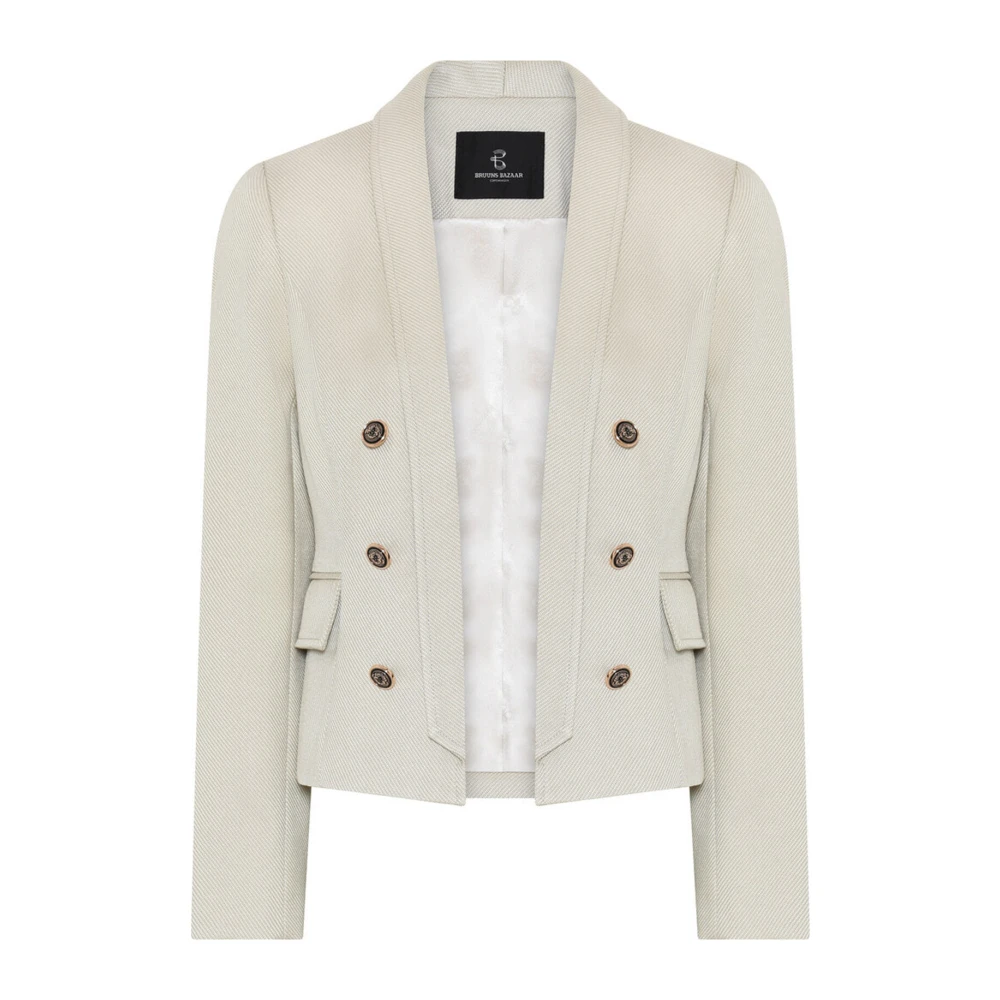 Bruuns Bazaar Eucalyptus Blazer met klepzakken Beige Dames