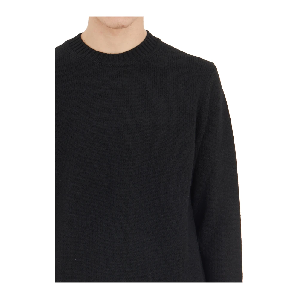 Paolo Pecora Wollen Crewneck Trui Black Heren
