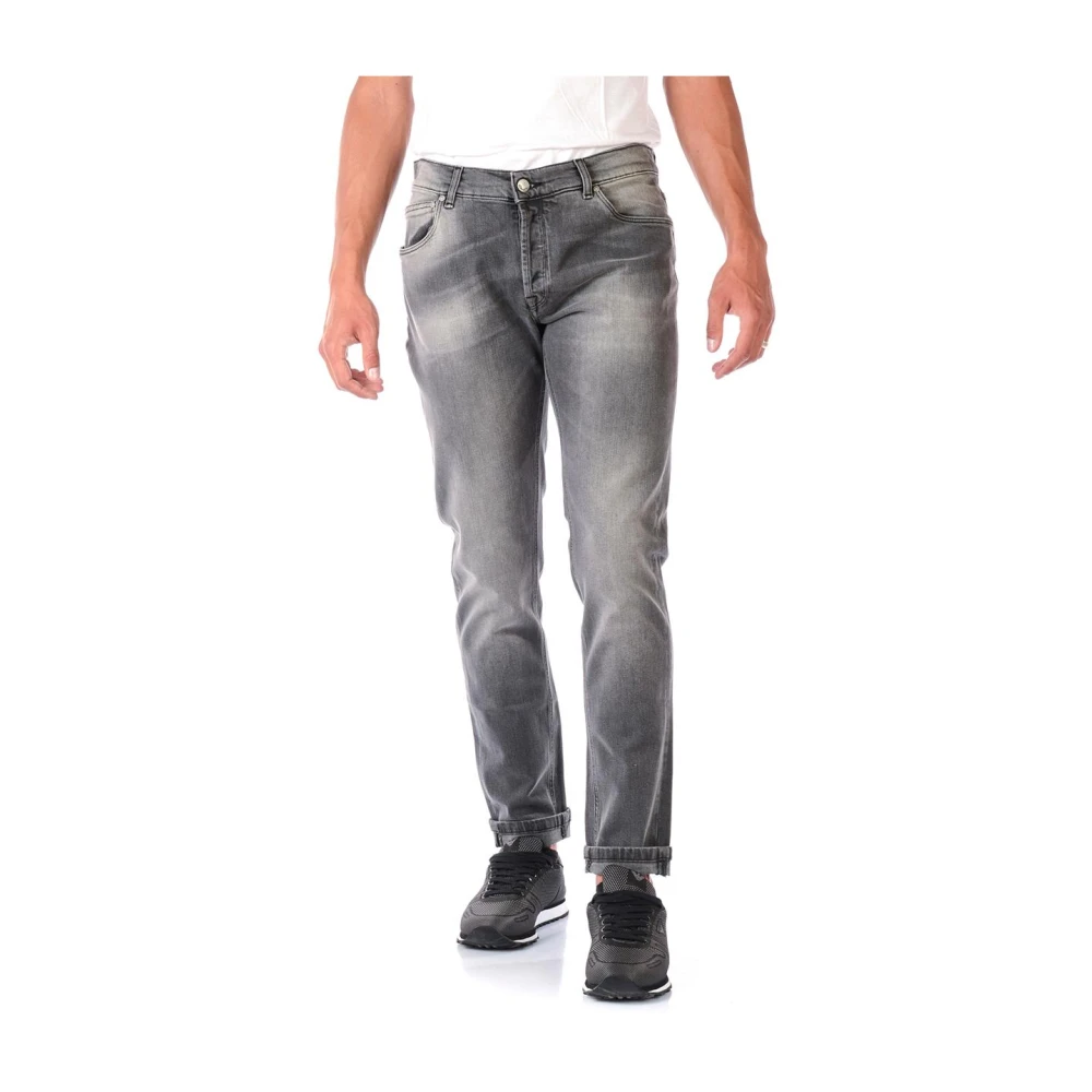 Daniele Alessandrini Men's Gray Slim Fit Jeans, W36, Classic Denim Jeans