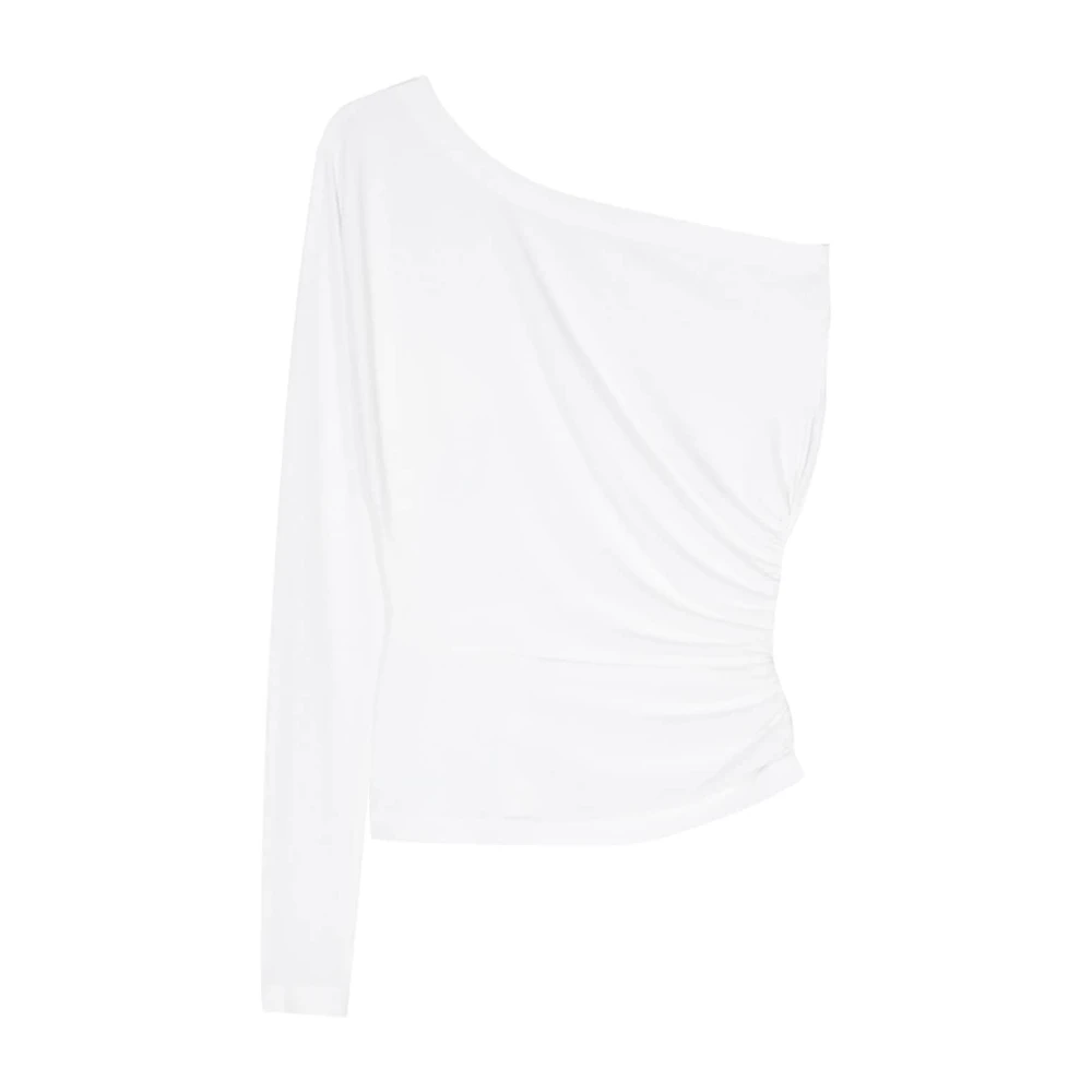 Norma Kamali Witte Sweater met Gerimpelde Details White Dames
