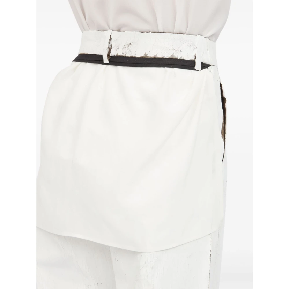 MM6 Maison Margiela Witte Broek met Verborgen Voorsluiting White Dames