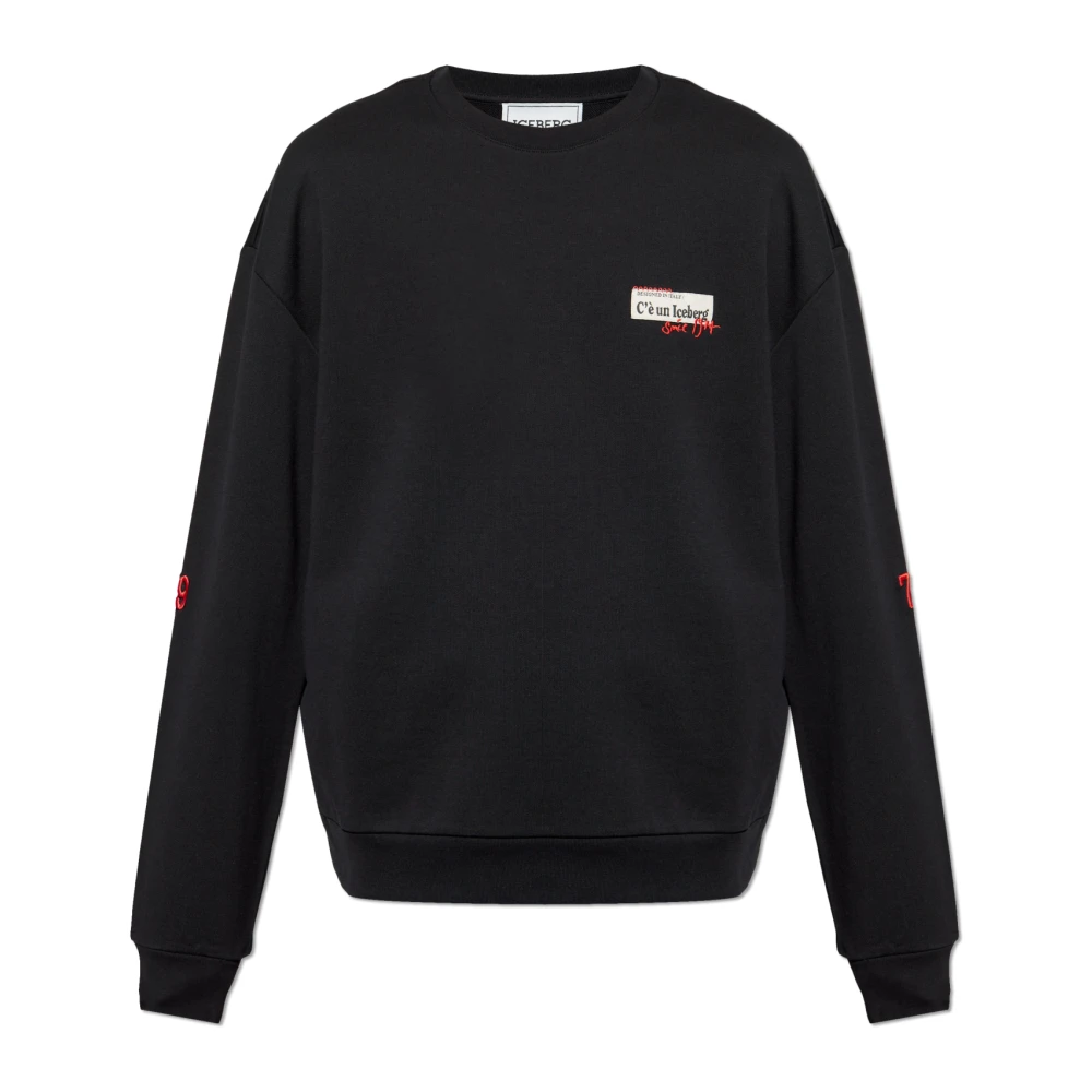 Iceberg Gedrukte sweatshirt Black Heren