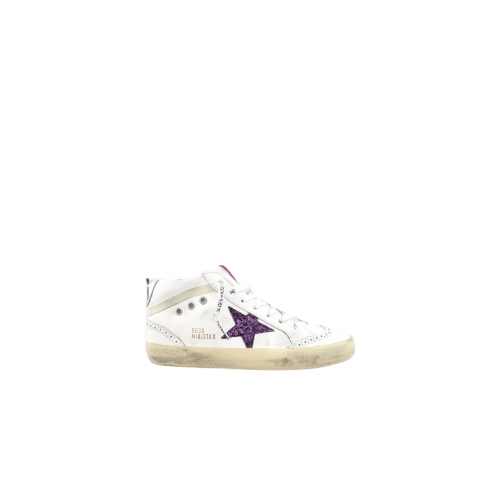 Golden Goose Paarse Glitter Mid Star Sneakers Dames Schoenen Veelkleurig Multicolor