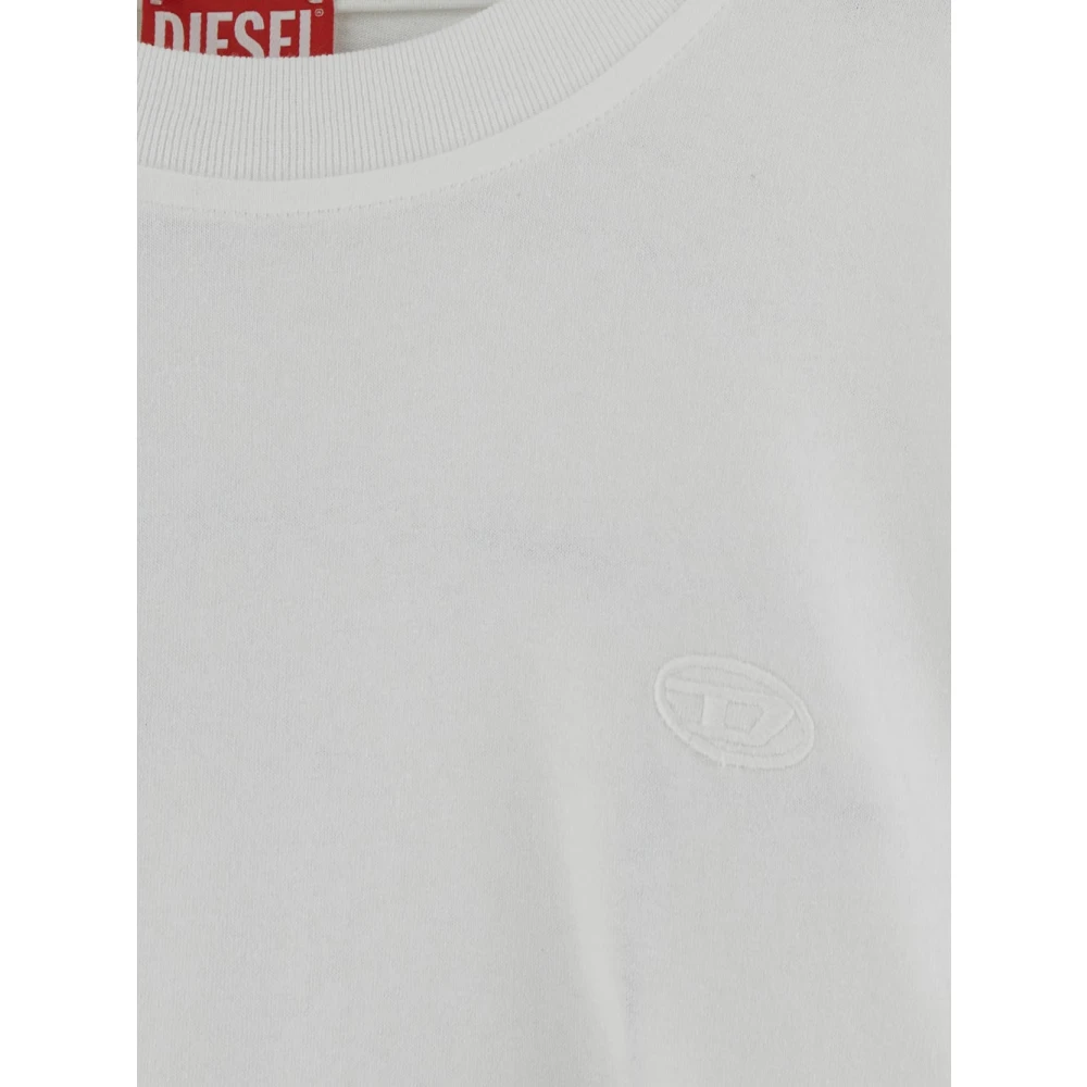 Diesel Katoenen Logo T-shirt White Heren