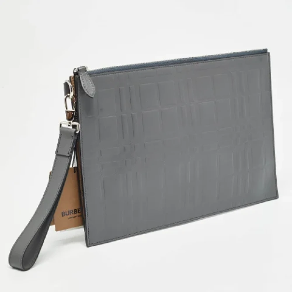 Burberry Vintage Pre-owned Leather pouches Gray Dames