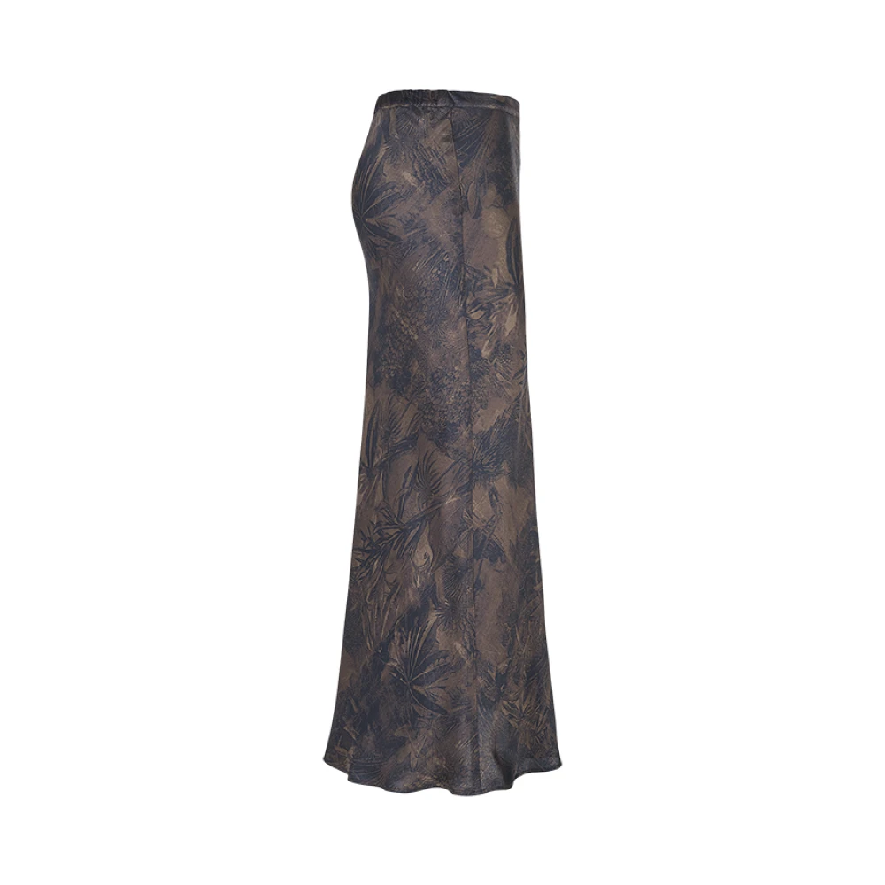 RIANI Exotische Plantenprint Midi Rok Brown Dames