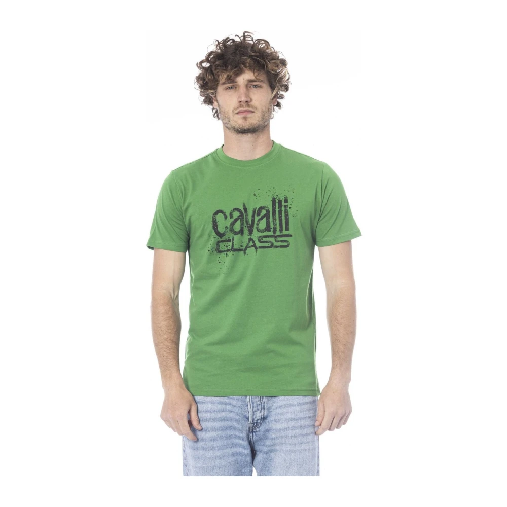 Cavalli Class Effen T-shirt met korte mouwen Green Heren