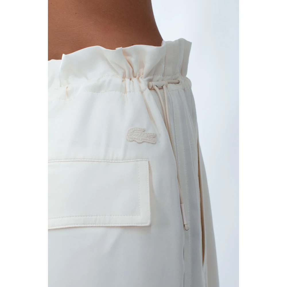 Lacoste Stijlvolle Rayon Cargo Broek White Dames