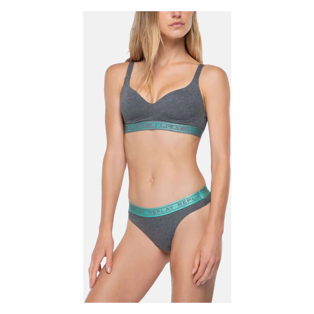 Replay Dames Logo Taille String 2-Pack Gray Dames