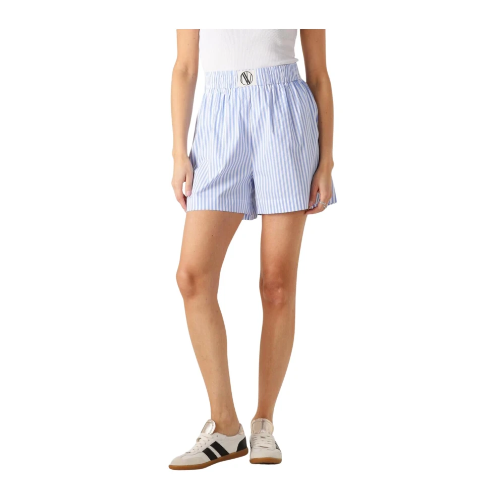 Notre-v Blauw Gestreepte Freja Broek Blue Dames