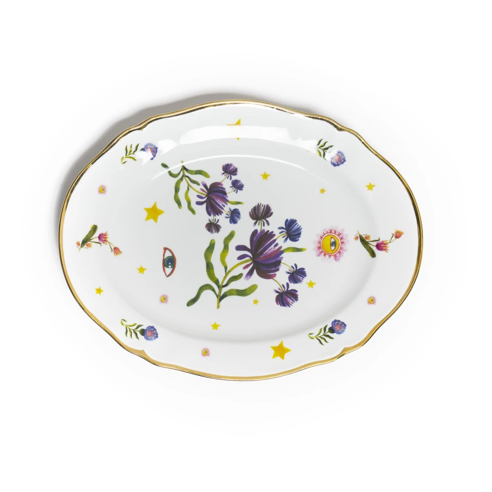 Bitossi Home Bloemig Decoratief Ovaal Bord Multicolor Dames