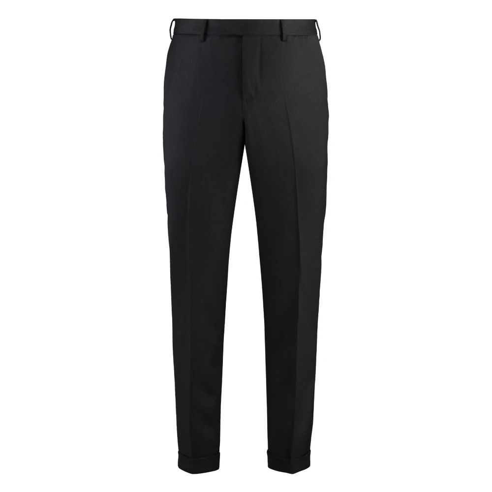 Pt Torino Men's Black Suit Trousers, 2XL, Wool Blend Travel Trousers