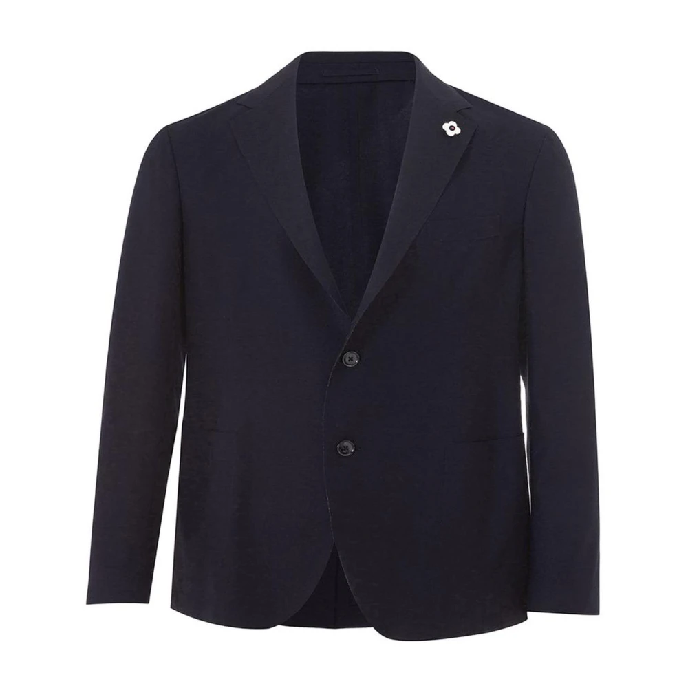 Lardini Men's Blue Cotton Jacket