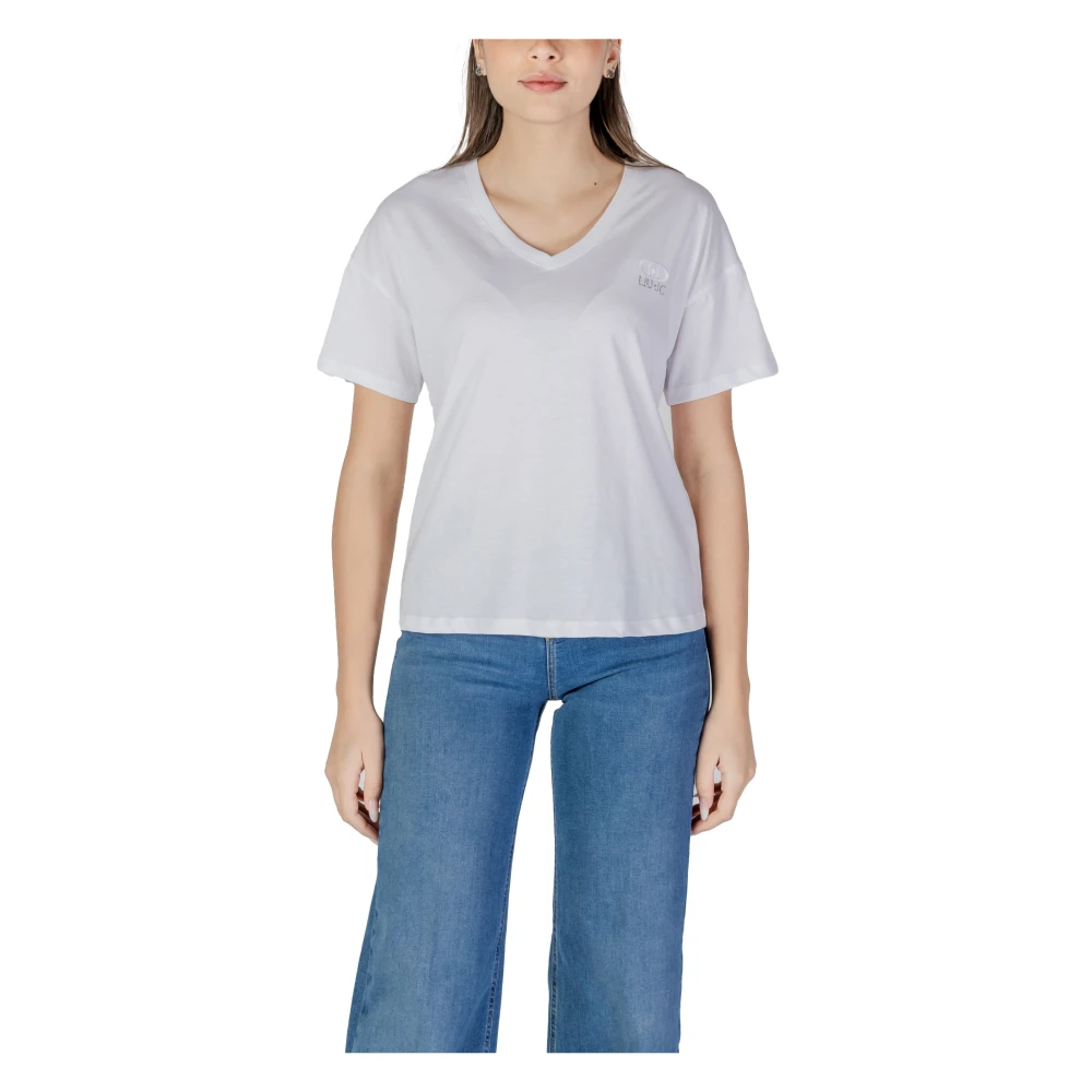 Liu Jo Katoenen T-shirt korte mouwen lente zomer White Dames