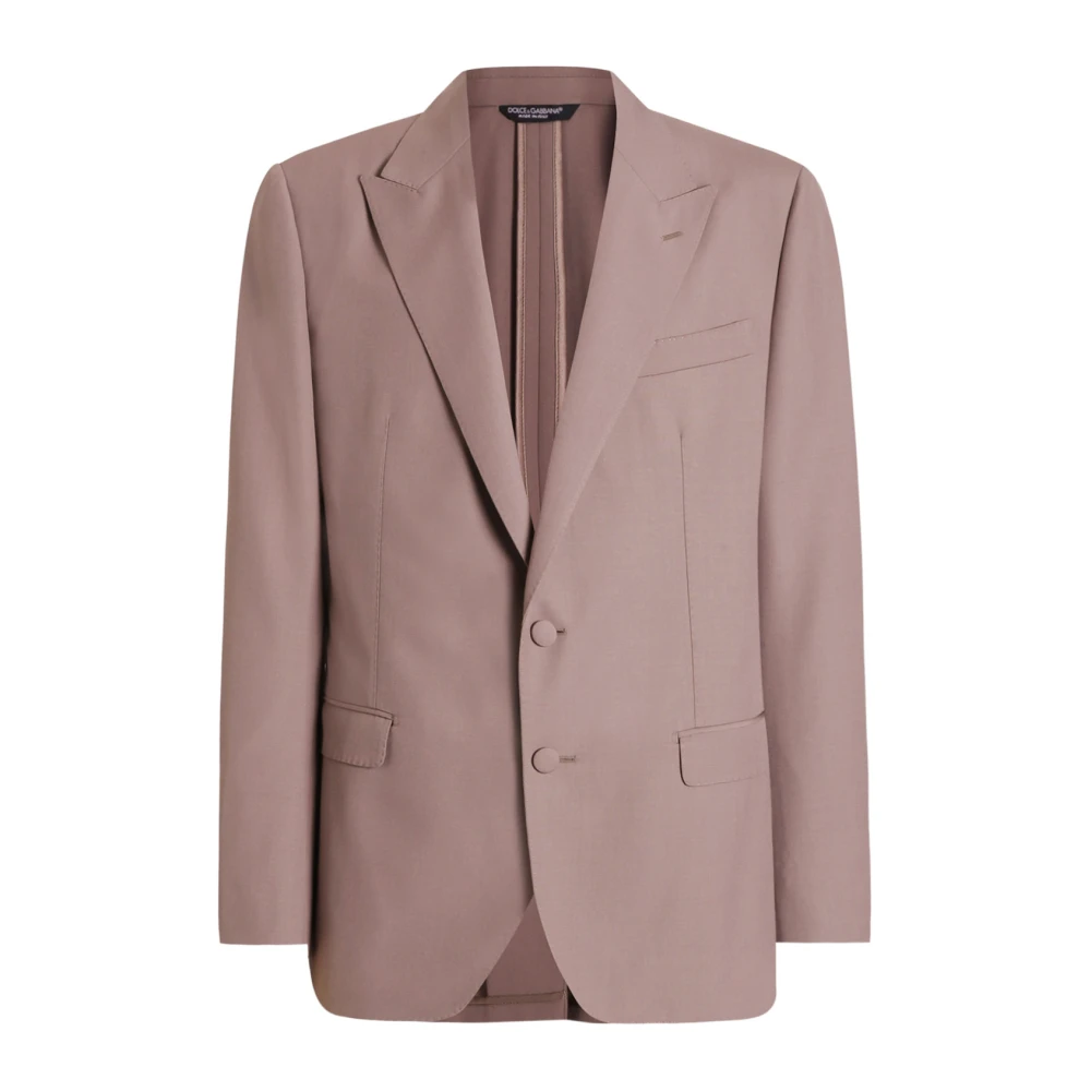 Dolce & Gabbana Men's Brown Blazers, L, Wool Poplin Jacket