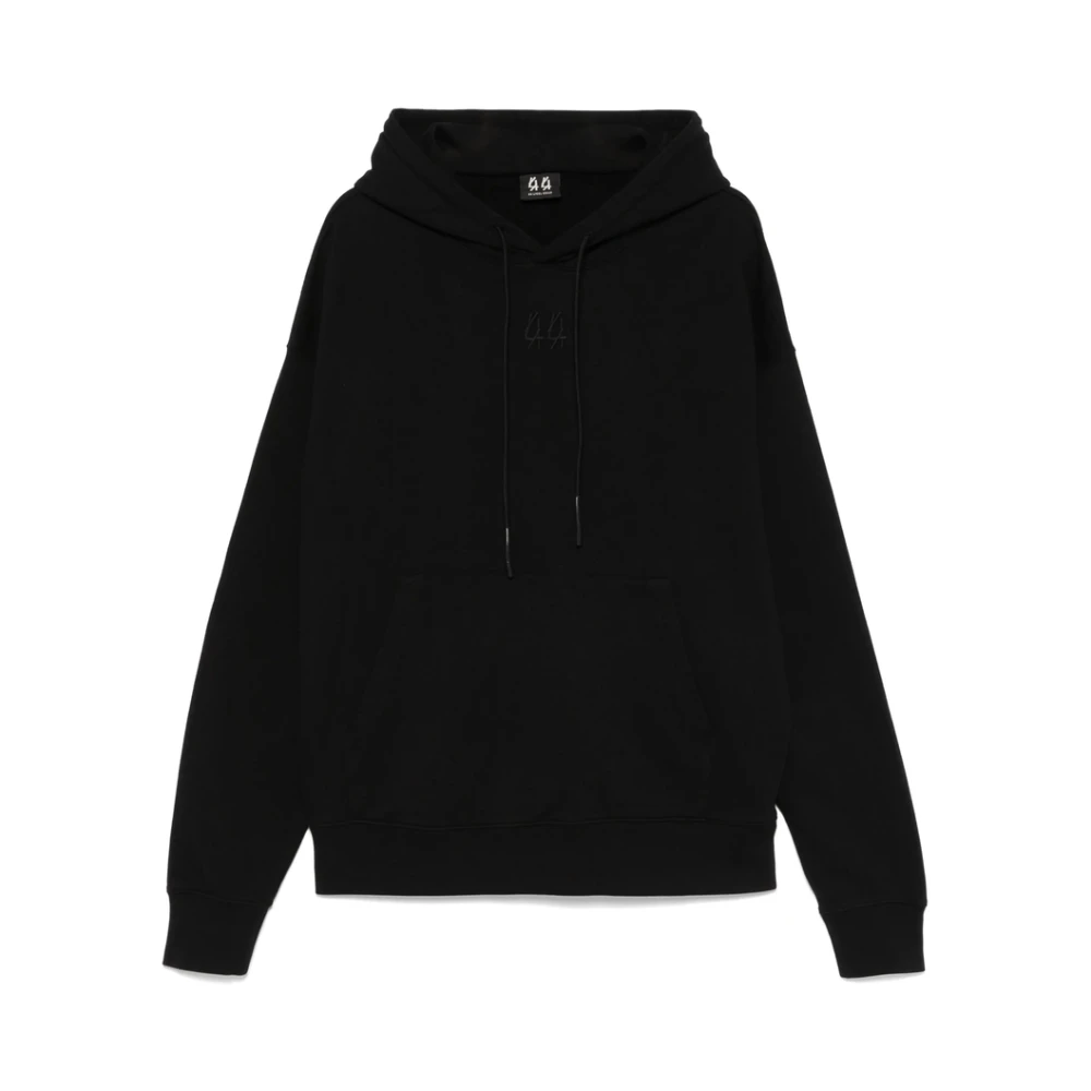 44 Label Group Zwarte Hoodie met Geborduurd Logo Black Heren