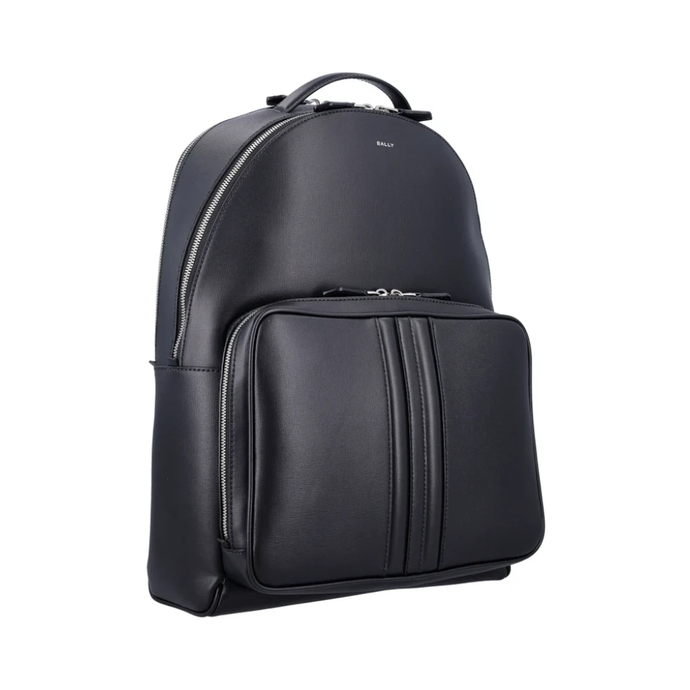 Bally Zwarte Leren Mythos Rugzak met Lint Black Heren